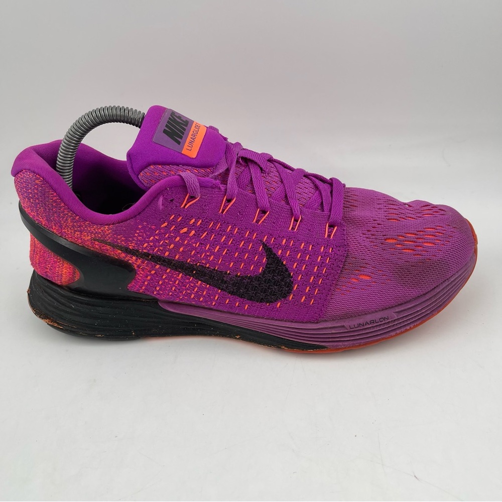 Nike Women’s Lunar Glide 7 Purple Black Orange Running Shoes 747356-501 - SZ 9.5